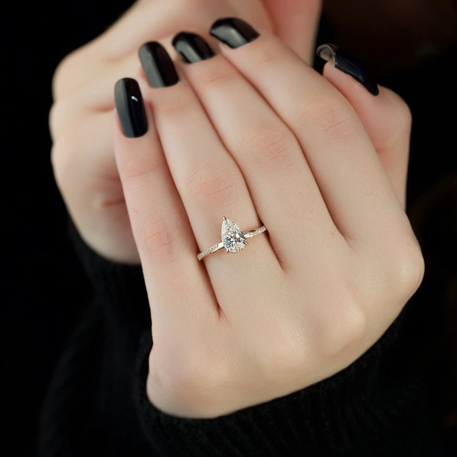 The Sunny Pear Pave Moissanite Ring - KNT - Engagement Rings, Wedding Bands & Fine Jewelry