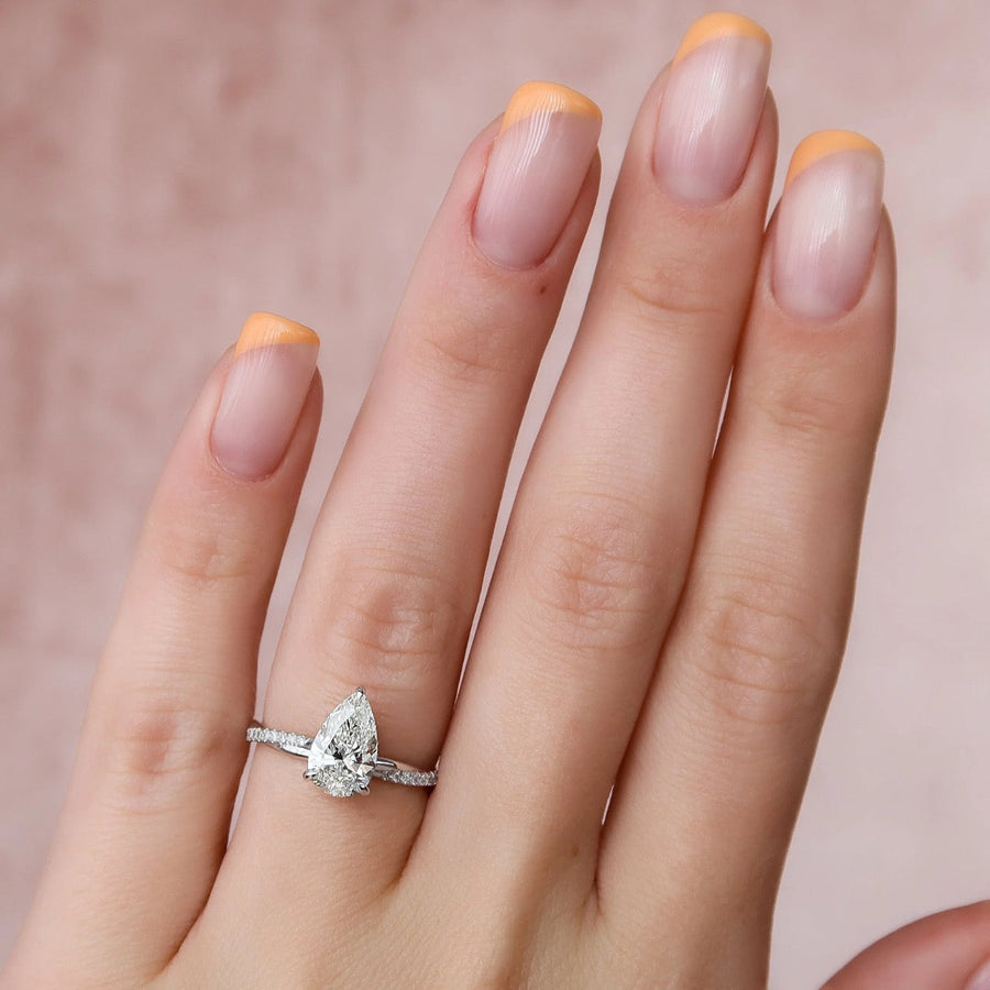 The Sunny Pear Pave Moissanite Ring - KNT - Engagement Rings, Wedding Bands & Fine Jewelry