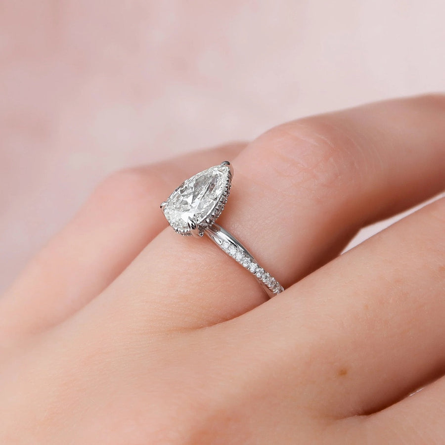 The Sunny Pear Pave Moissanite Ring - KNT - Engagement Rings, Wedding Bands & Fine Jewelry