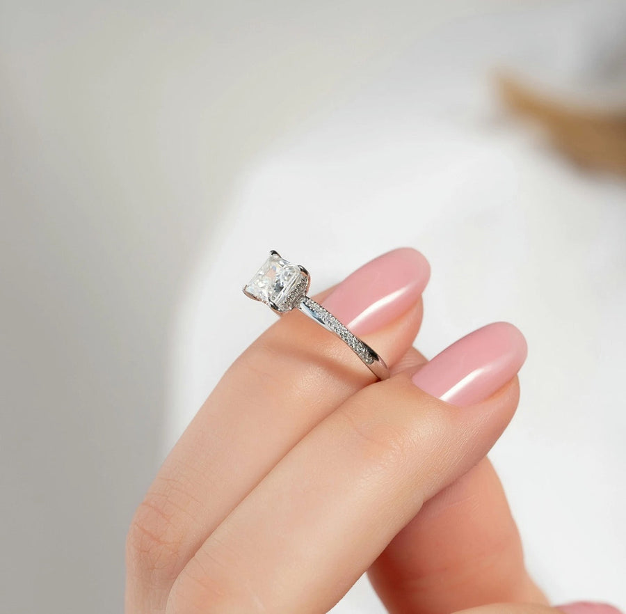 The Sunny Princess Pave Moissanite Ring - KNT - Engagement Rings, Wedding Bands & Fine Jewelry