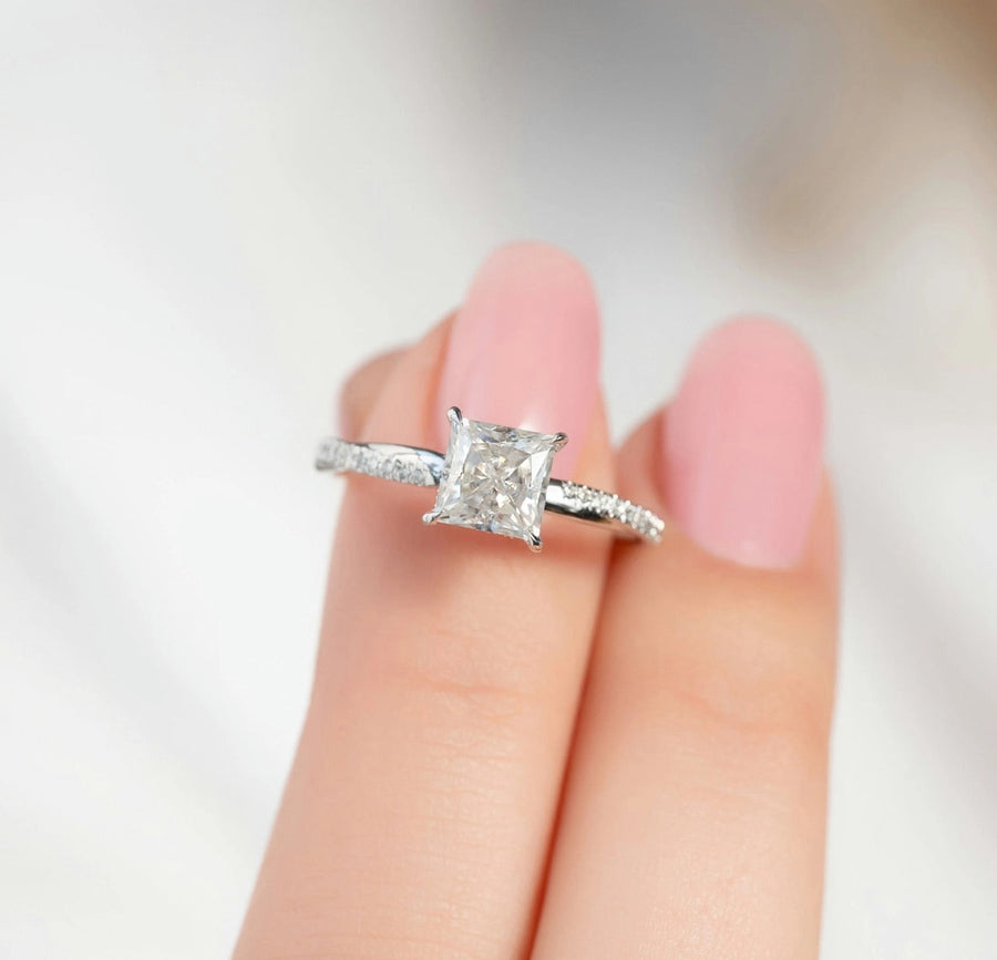 The Sunny Princess Pave Moissanite Ring - KNT - Engagement Rings, Wedding Bands & Fine Jewelry