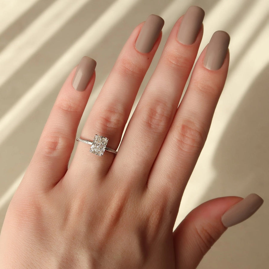 The Sunny Radiant Pave Moissanite Ring - KNT - Engagement Rings, Wedding Bands & Fine Jewelry