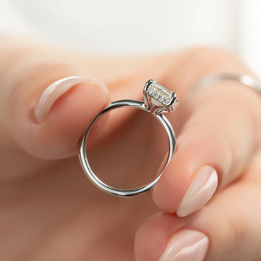 The Sydney Emerald Solitaire Moissanite Ring - KNT - Engagement Rings, Wedding Bands & Fine Jewelry