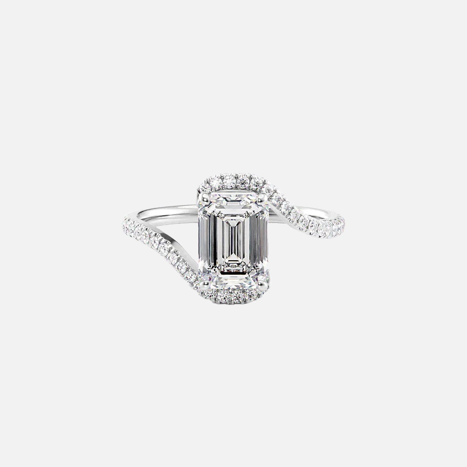The Sylvia Emerald Pave Moissanite Ring - KNT - Engagement Rings, Wedding Bands & Fine Jewelry