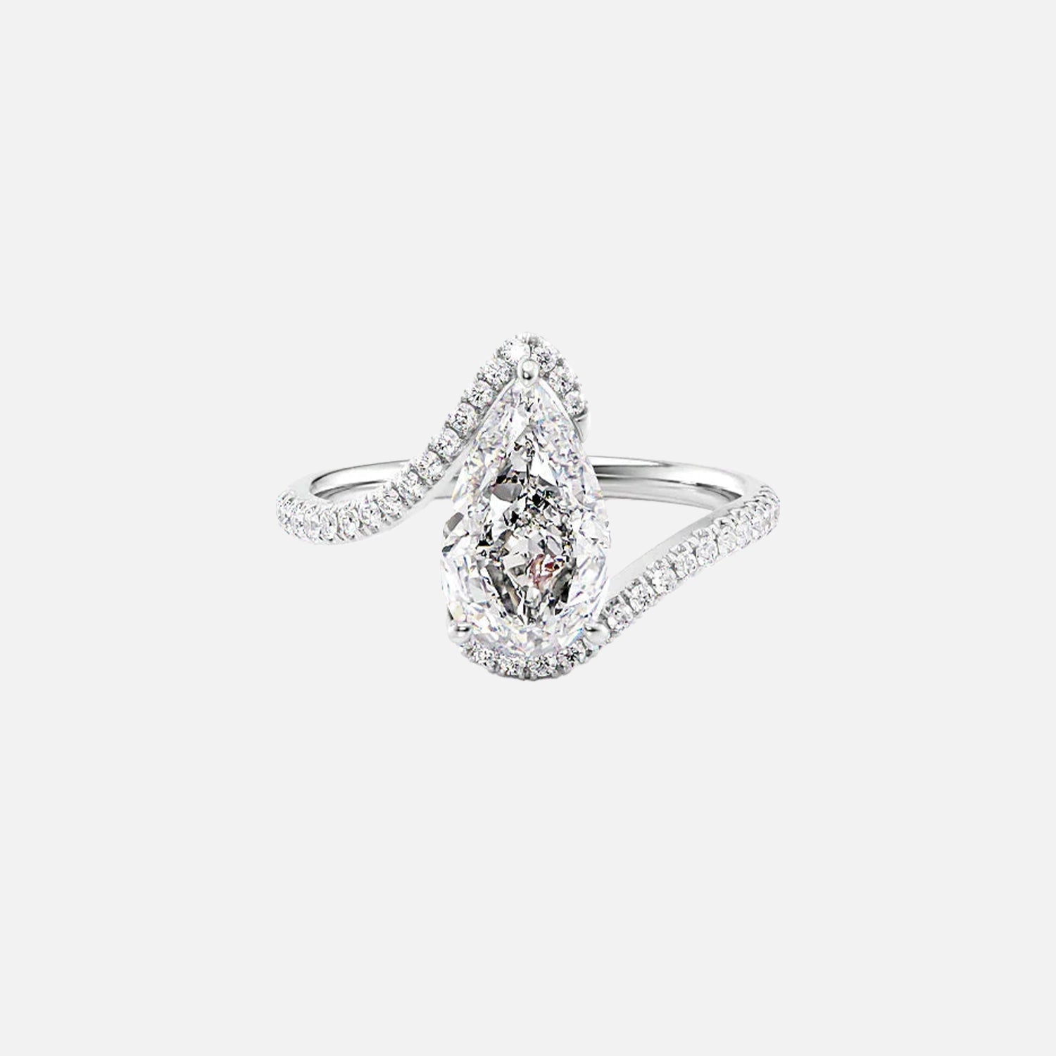 The Sylvia Pear Pave Moissanite Ring - KNT - Engagement Rings, Wedding Bands & Fine Jewelry