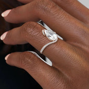The Sylvia Pear Pave Moissanite Ring - KNT - Engagement Rings, Wedding Bands & Fine Jewelry