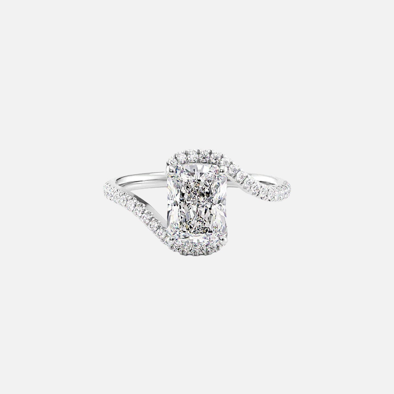 The Sylvia Radiant Pave Moissanite Ring - KNT - Engagement Rings, Wedding Bands & Fine Jewelry