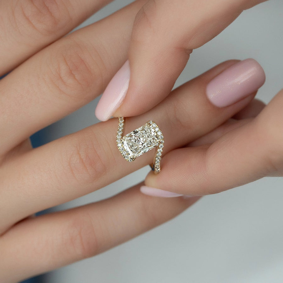 The Sylvia Radiant Pave Moissanite Ring - KNT - Engagement Rings, Wedding Bands & Fine Jewelry