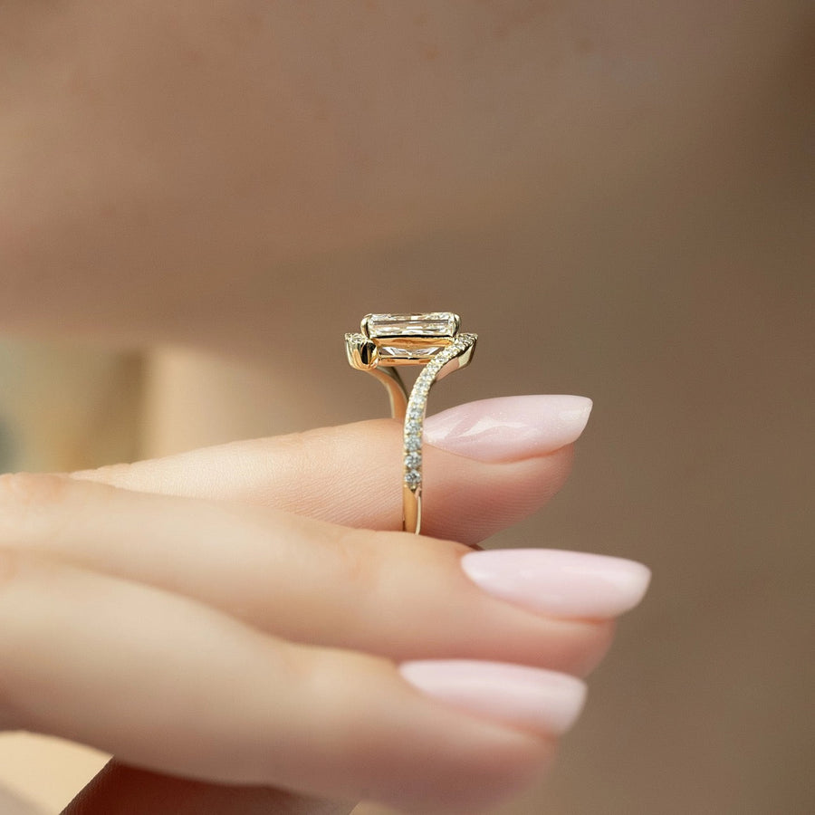 The Sylvia Radiant Pave Moissanite Ring - KNT - Engagement Rings, Wedding Bands & Fine Jewelry