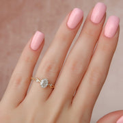  The Textured Twig Oval Lab Diamond Ring 14k Yellow Gold 003