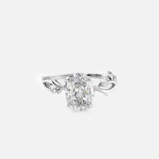  The Textured Twig Oval Lab Diamond Ring 18k White Gold 001