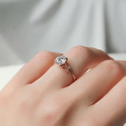  The Textured Twig Round Lab Diamond Ring 18k Rose Gold 003