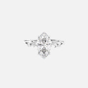  The Textured Twig Textured Marquise Moissanite Ring 18k White Gold 001