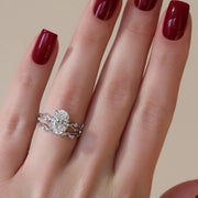  The Textured Twig Textured Oval Moissanite Ring 18k White Gold 003 Final