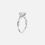  The Three Stone Twig Cushion Lab Diamond Ring 18k White Gold 002