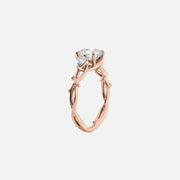 The Three Stone Twig Round Lab Diamond Ring 18k Rose Gold 002