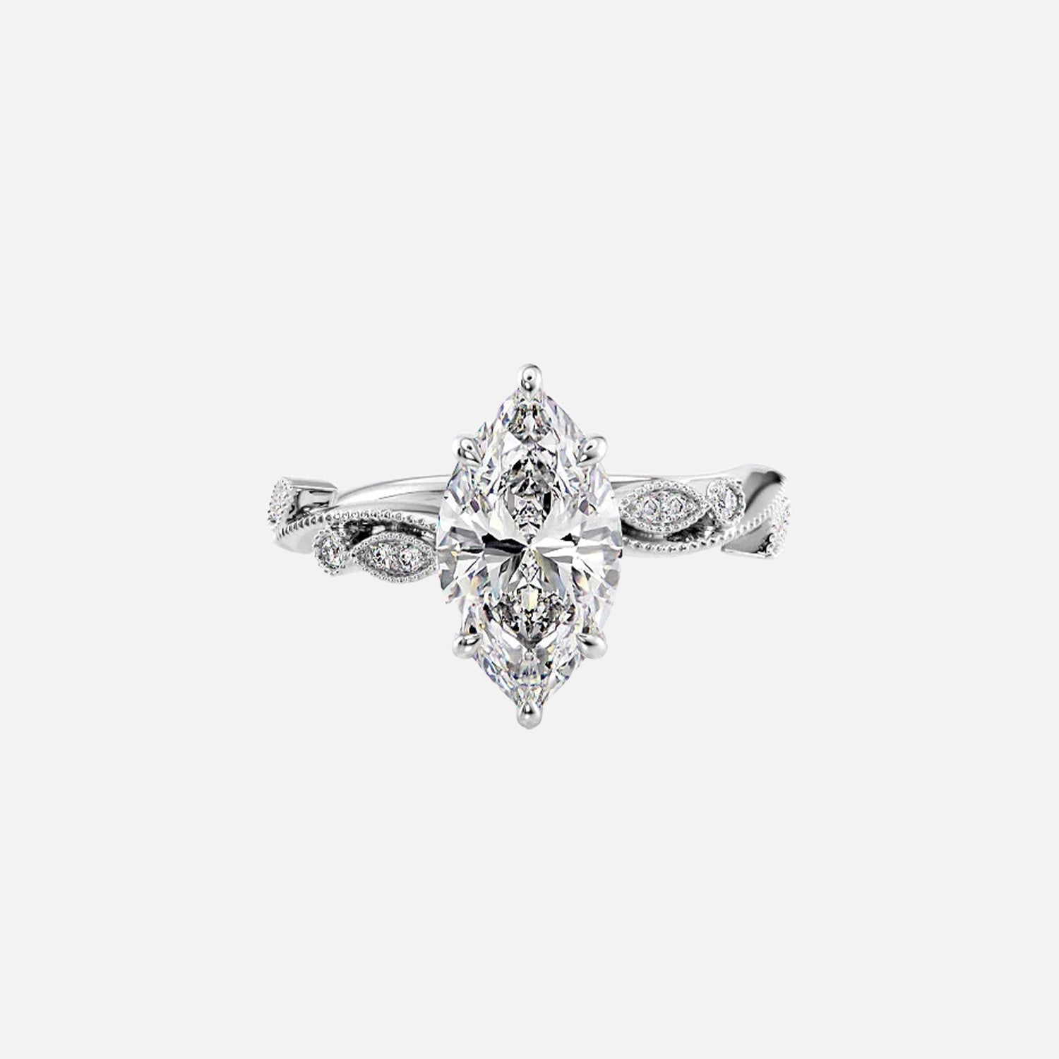 The Tiana Marquise Vintage Moissanite Ring - KNT - Engagement Rings, Wedding Bands & Fine Jewelry