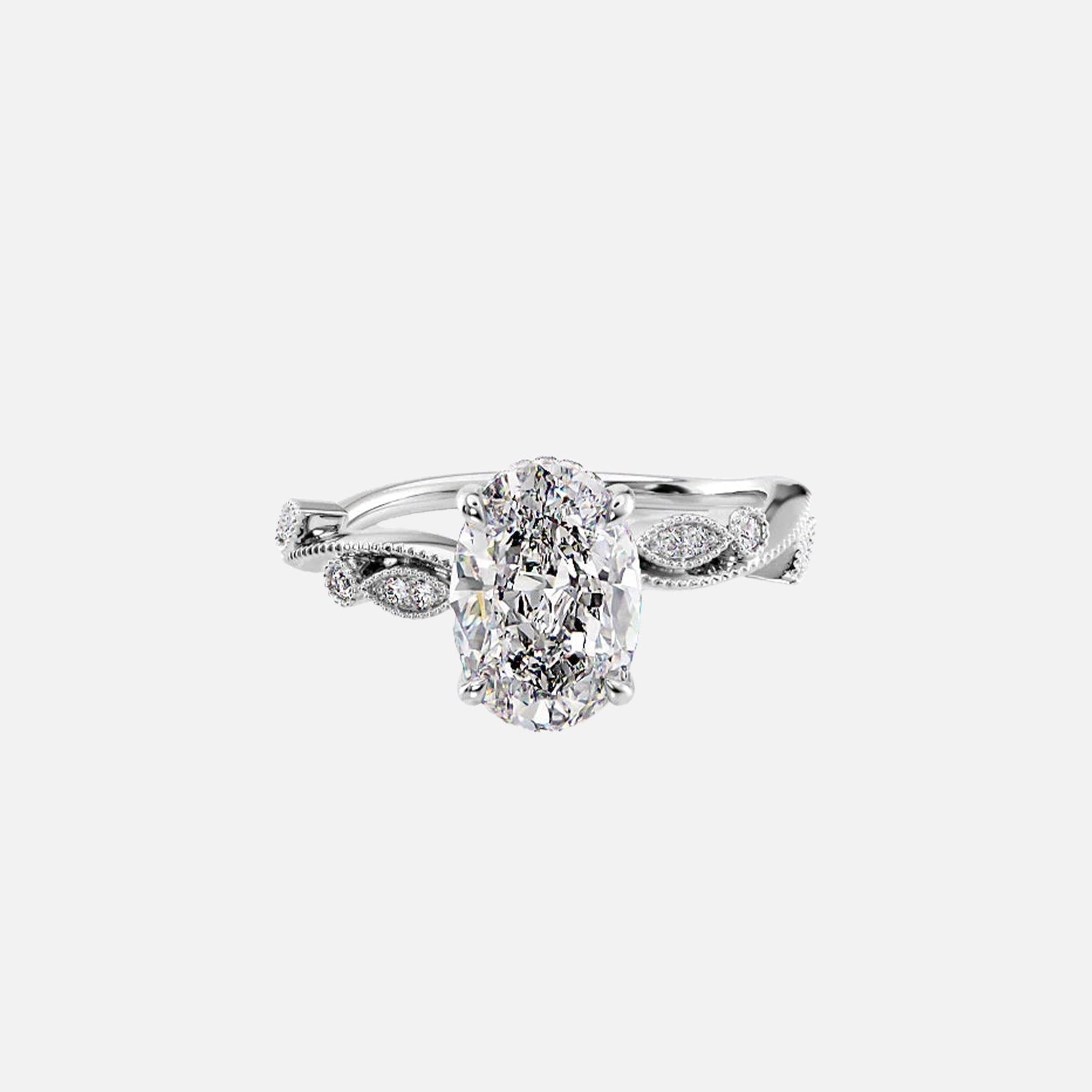 The Tiana Oval Vintage Moissanite Ring - KNT - Engagement Rings, Wedding Bands & Fine Jewelry