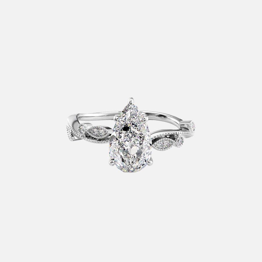 The Tiana Pear Vintage Moissanite Ring - KNT - Engagement Rings, Wedding Bands & Fine Jewelry