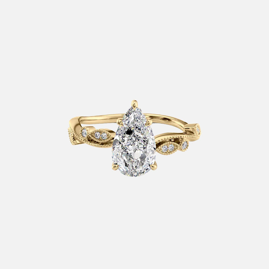 The Tiana Pear Vintage Moissanite Ring - KNT - Engagement Rings, Wedding Bands & Fine Jewelry
