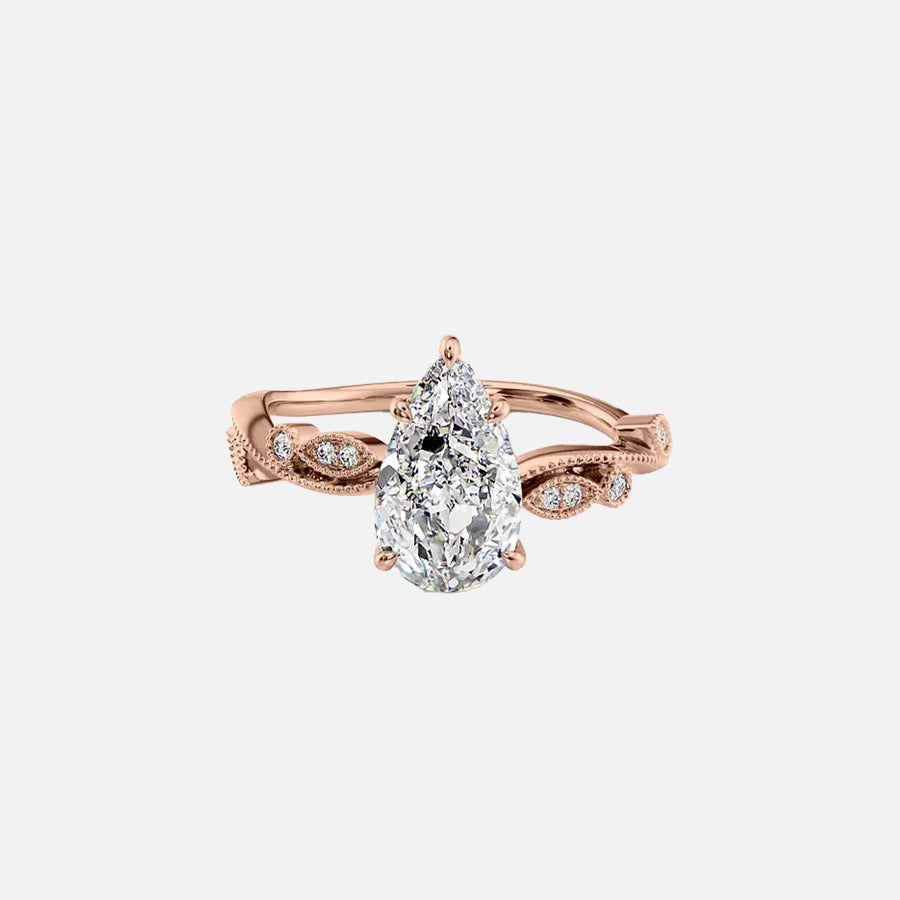 The Tiana Pear Vintage Moissanite Ring - KNT - Engagement Rings, Wedding Bands & Fine Jewelry