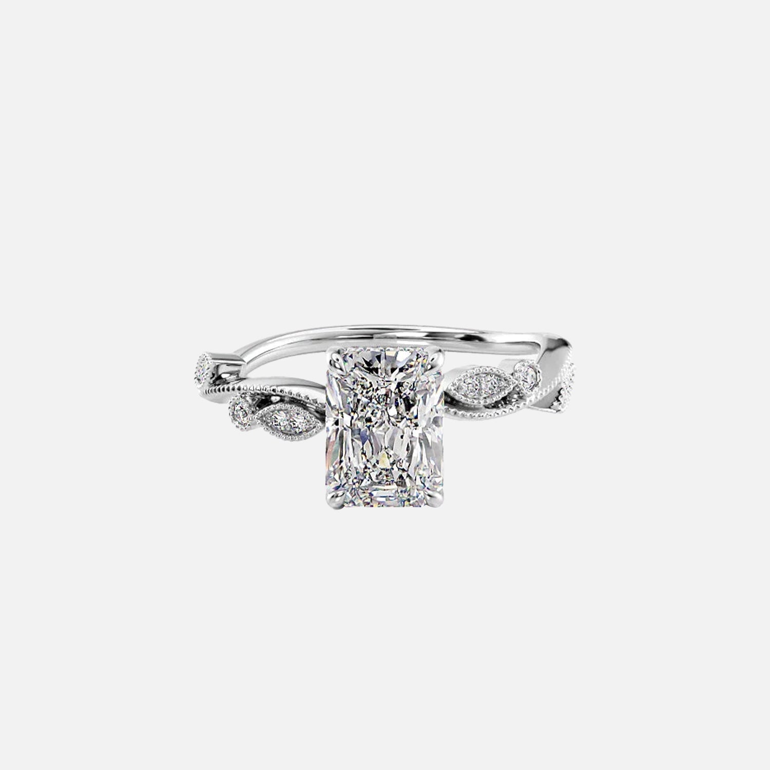 The Tiana Radiant Vintage Moissanite Ring - KNT - Engagement Rings, Wedding Bands & Fine Jewelry