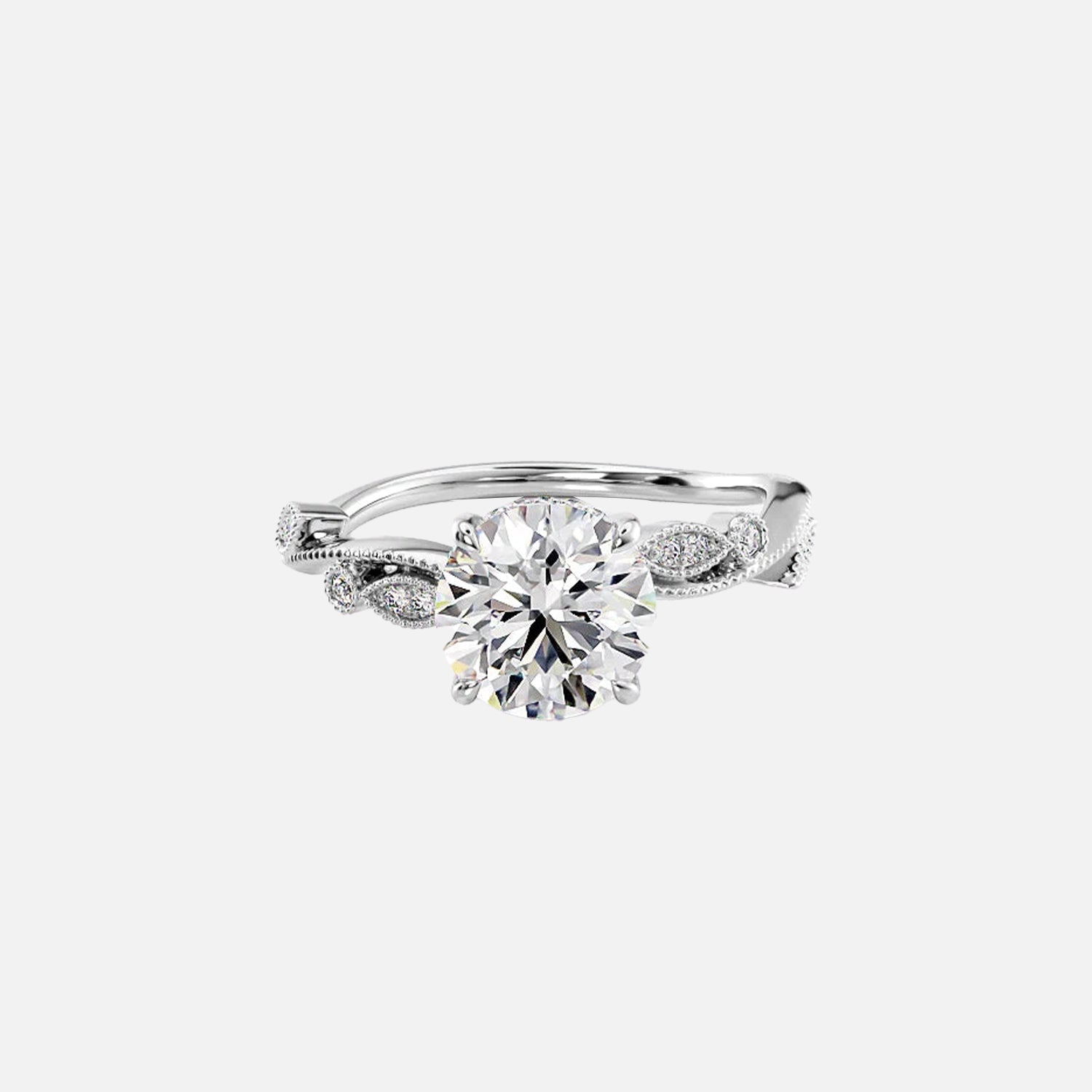 The Tiana Round Vintage Moissanite Ring - KNT - Engagement Rings, Wedding Bands & Fine Jewelry