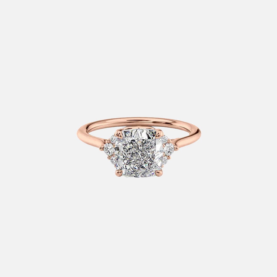  The Victoria Cushion Lab Diamond Ring 14k Rose Gold 001