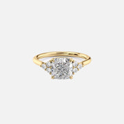 The Victoria Cushion Lab Diamond Ring 14k Yellow Gold 001