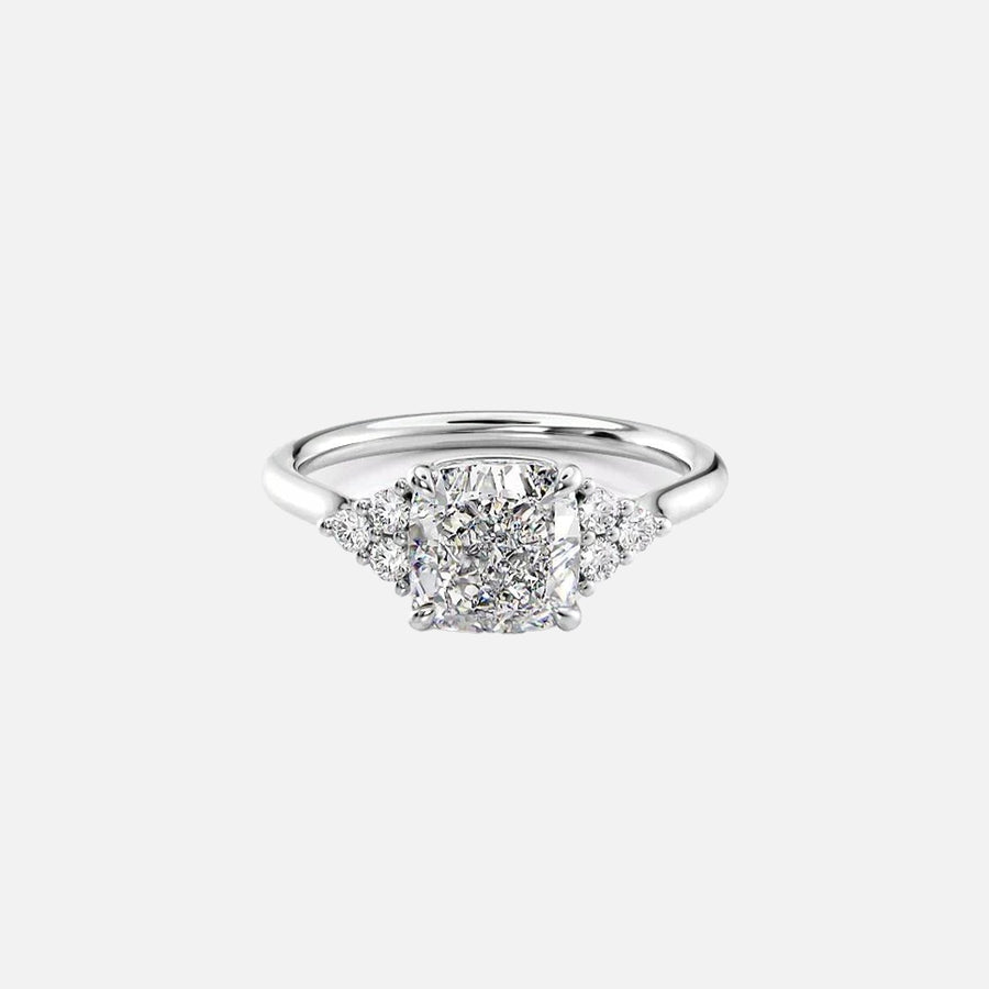  The Victoria Cushion Lab Diamond Ring 18k White Gold 001