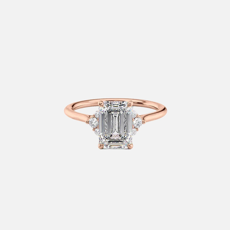  The Victoria Emerald Moissanite Ring 14k Rose Gold 001