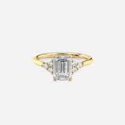 The Victoria Emerald Moissanite Ring 14k Yellow Gold 001
