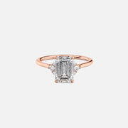  The Victoria Emerald Moissanite Ring 18k Rose Gold 001