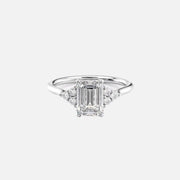  The Victoria Emerald Moissanite Ring 18k White Gold 001