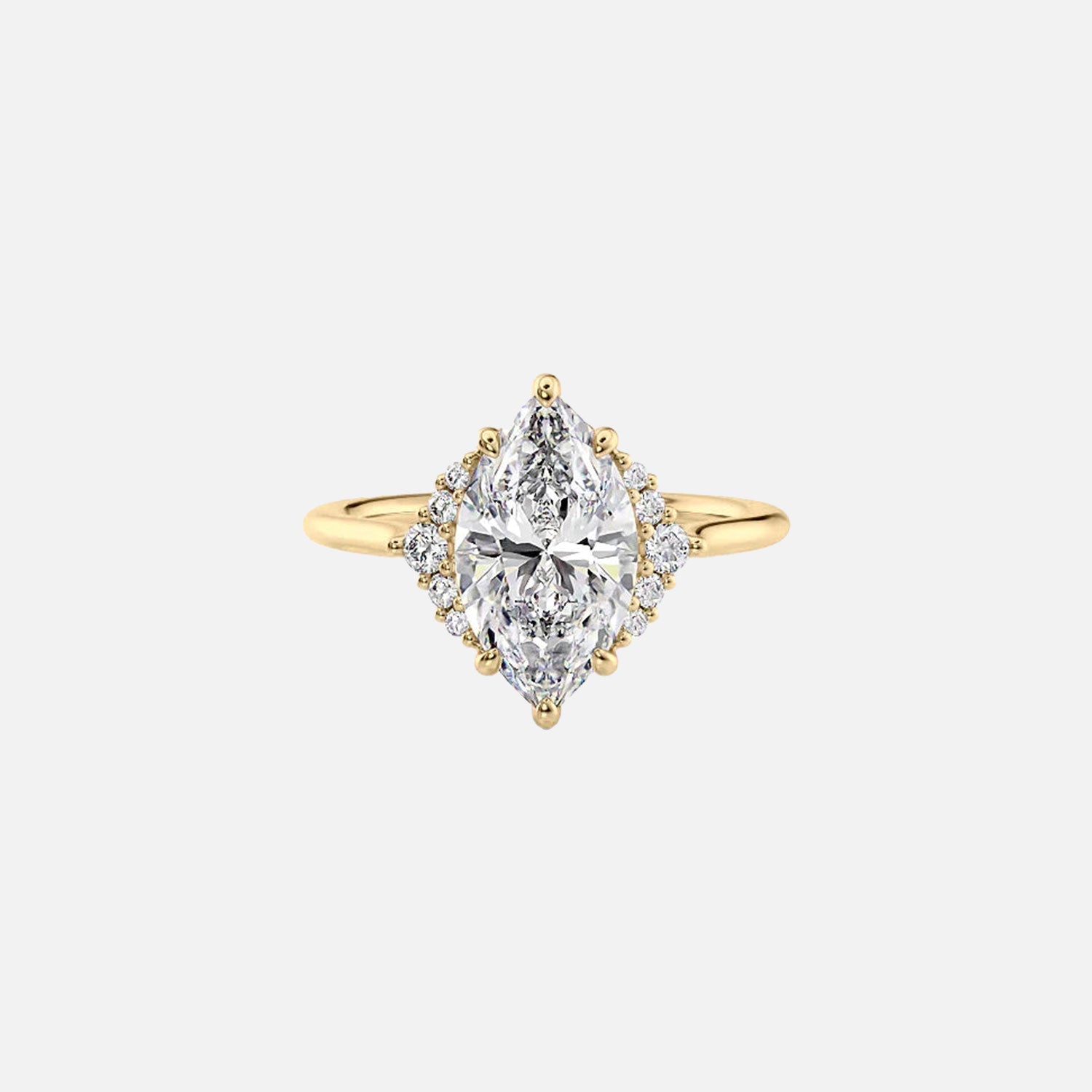 The Victoria Marquise Lab Diamond Ring 14k Yellow Gold 001