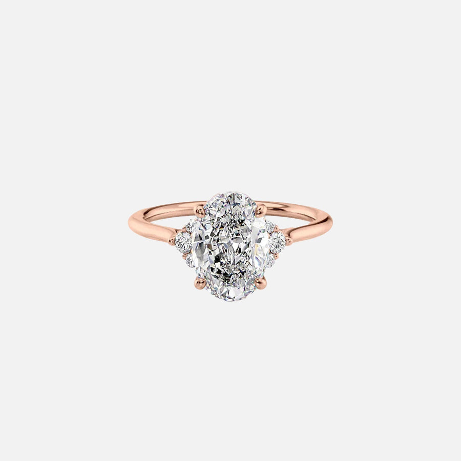  The Victoria Oval Lab Diamond Ring 14k Rose Gold 001