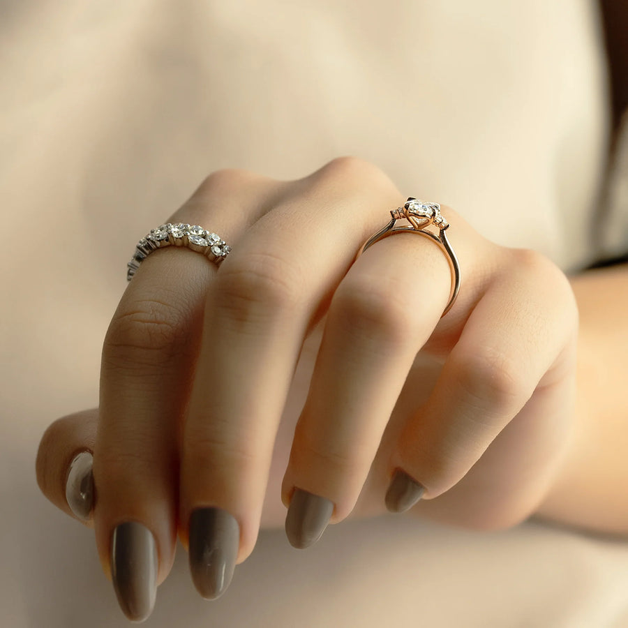  The Victoria Oval Lab Diamond Ring 18k Rose Gold 003