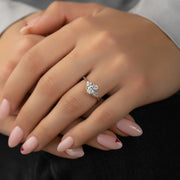  The Victoria Oval Lab Diamond Ring 18k White Gold 003