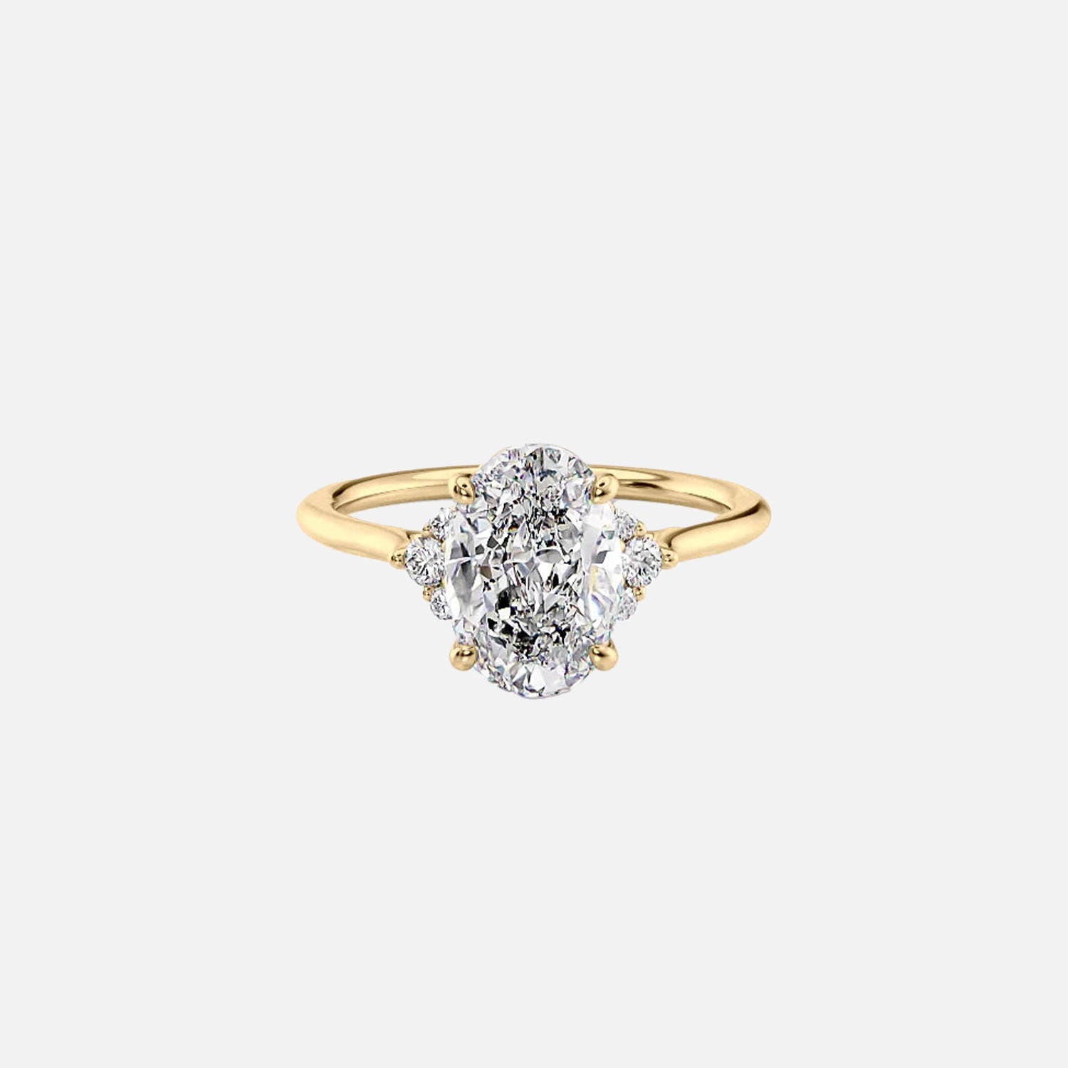 The Victoria Oval Moissanite Ring 14k Yellow Gold 001