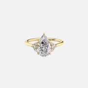 The Victoria Pear Moissanite Ring 14k Yellow Gold 001