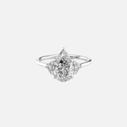  The Victoria Pear Moissanite Ring 18k White Gold 001