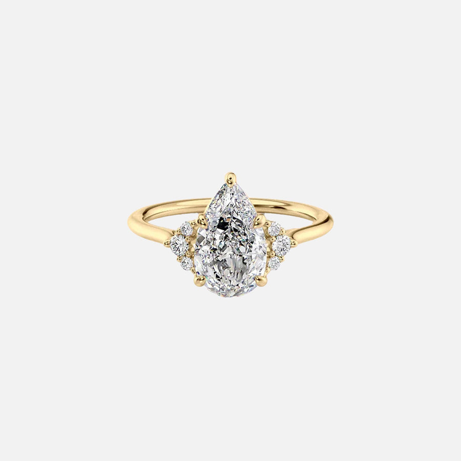  The Victoria Pear Moissanite Ring 18k Yellow Gold 001