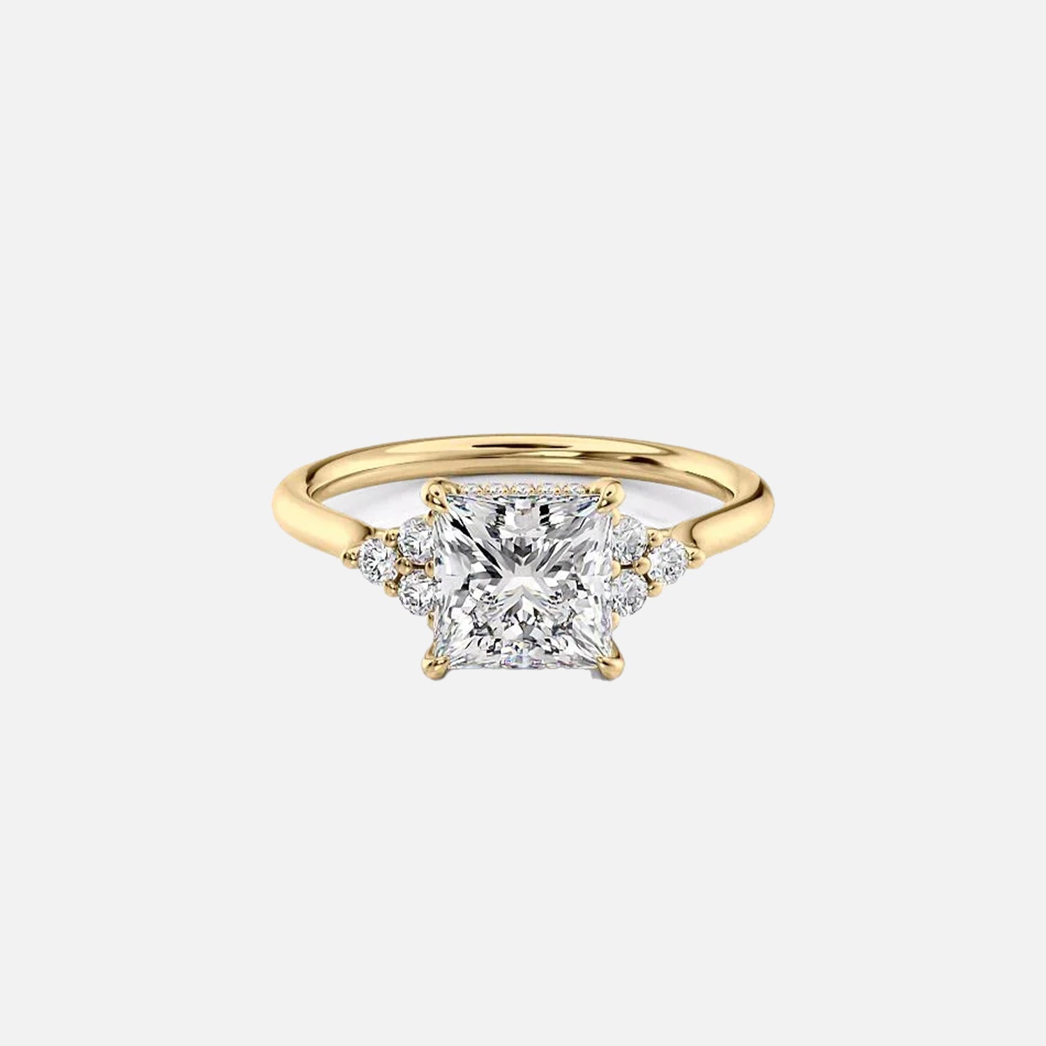 The Victoria Princess Lab Diamond Ring 14k Yellow Gold 001