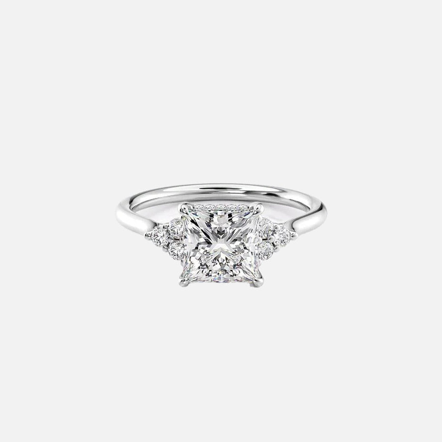  The Victoria Princess Lab Diamond Ring 18k White Gold 001