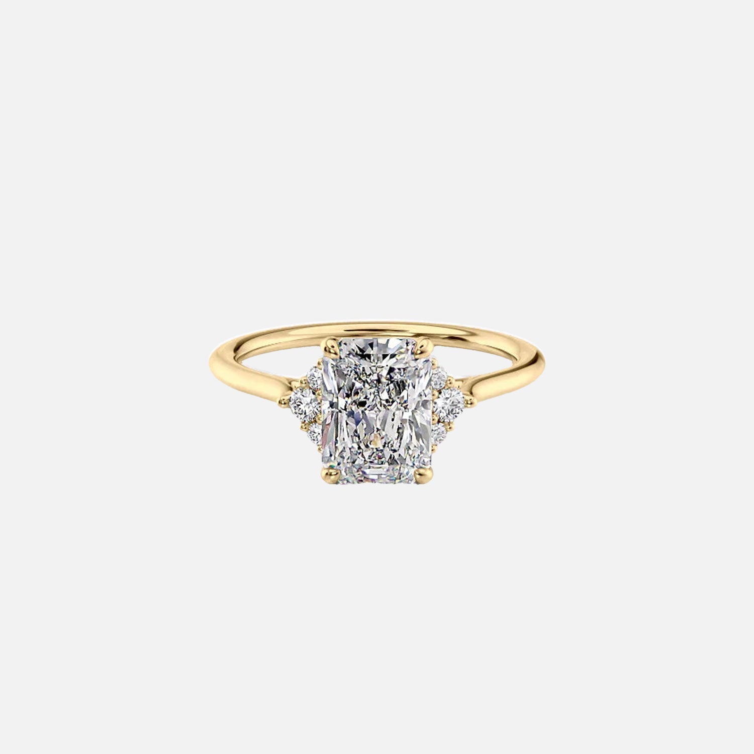 The Victoria Radiant Moissanite Ring 14k Yellow Gold 001