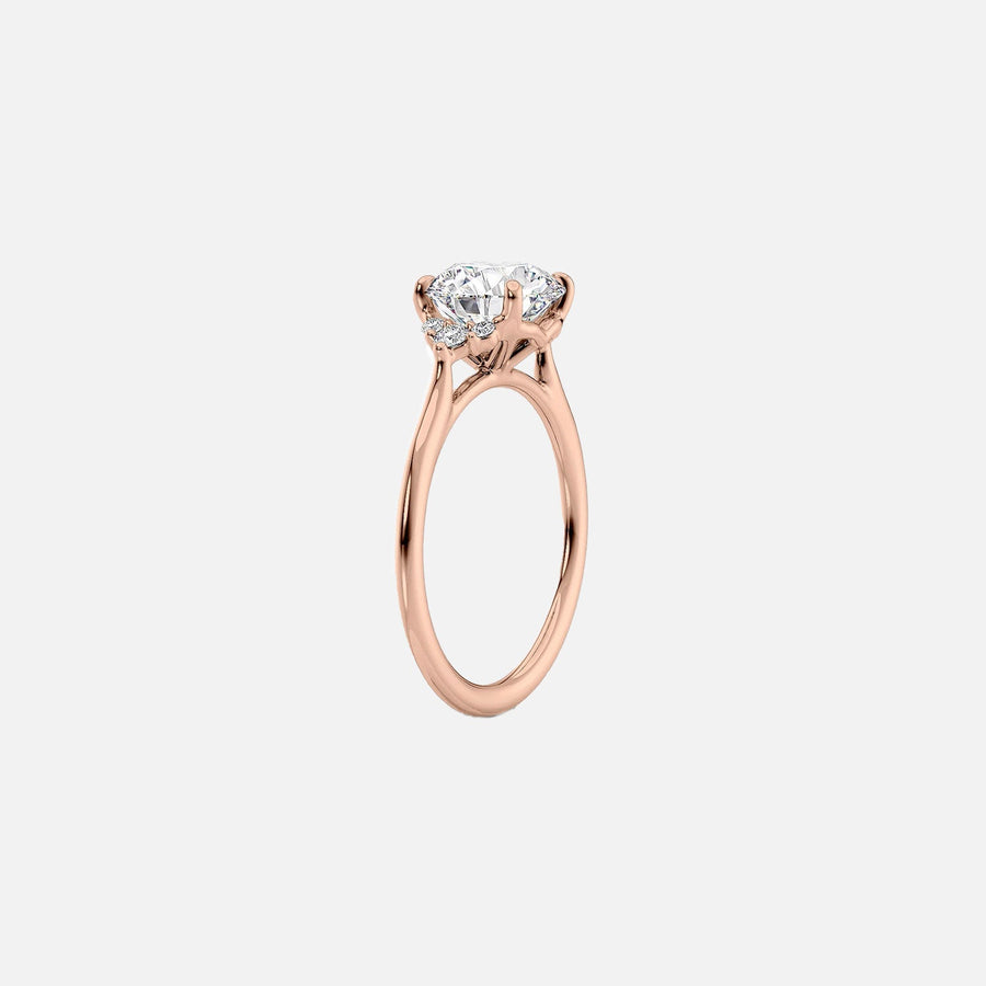  The Victoria Round Moissanite Ring 18k Rose Gold 001