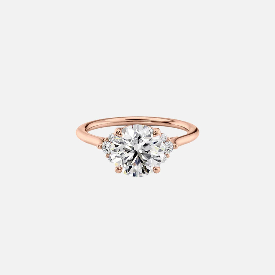  The Victoria Round Moissanite Ring 18k Rose Gold 002