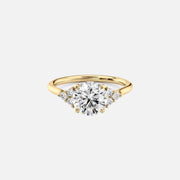  The Victoria Round Moissanite Ring 18k Yellow Gold 001