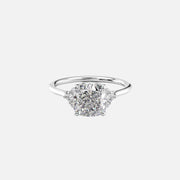 The Violet Cushion Side Stone Moissanite Ring - KNT - Engagement Rings, Wedding Bands & Fine Jewelry