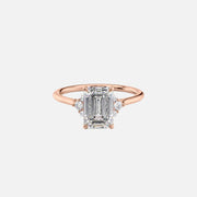 The Violet Emerald Side Stone Moissanite Ring - KNT - Engagement Rings, Wedding Bands & Fine Jewelry